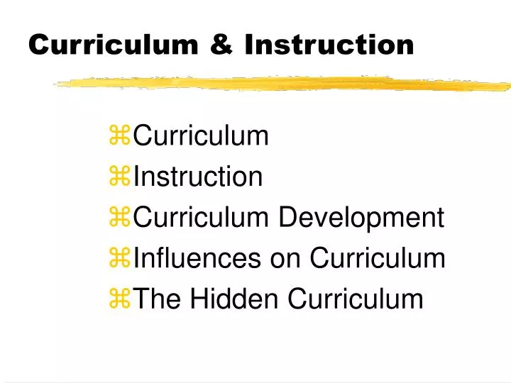 curriculum instruction