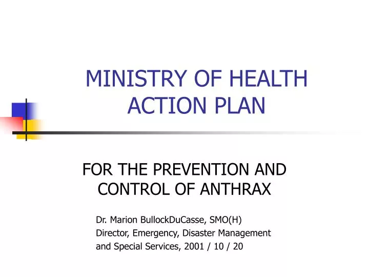 ministry of health action plan