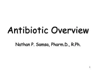 Antibiotic Overview