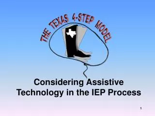 Considering Assistive Technology in the IEP Process