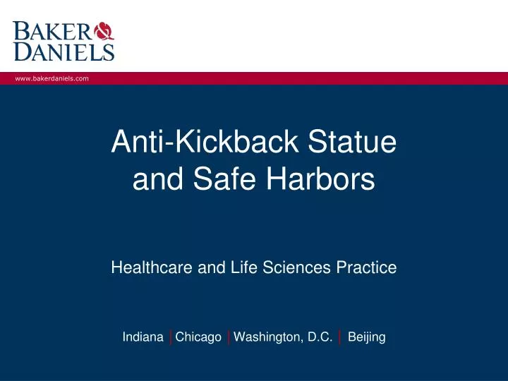 anti kickback statue and safe harbors