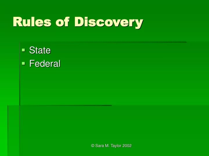 rules of discovery