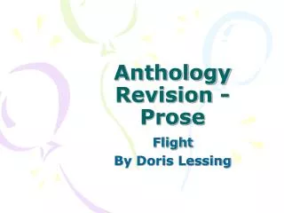 Anthology Revision - Prose