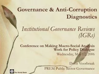 Governance &amp; Anti-Corruption Diagnostics