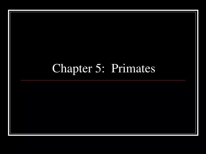 chapter 5 primates