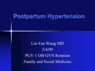 Postpartum Hypertension