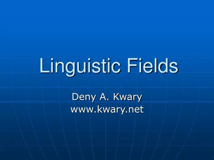 linguistic fields