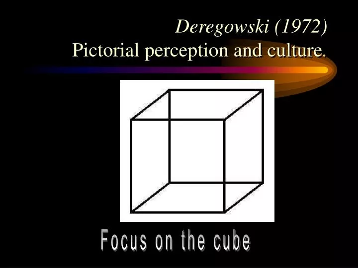 deregowski 1972 pictorial perception and culture