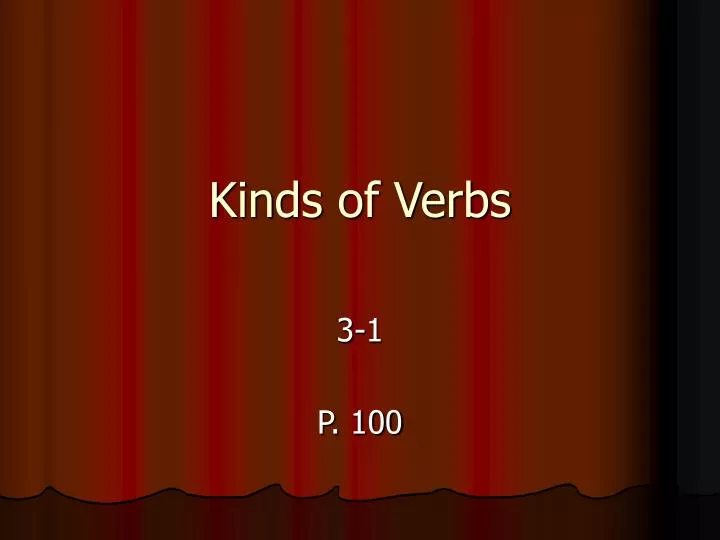 kinds of verbs
