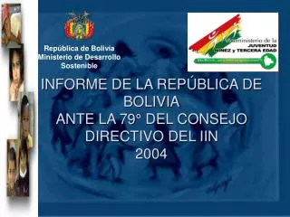 INFORME DE LA REPÚBLICA DE BOLIVIA ANTE LA 79° DEL CONSEJO DIRECTIVO DEL IIN 2004