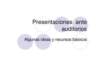 presentaciones ante auditorios