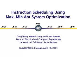 Instruction Scheduling Using Max-Min Ant System Optimization