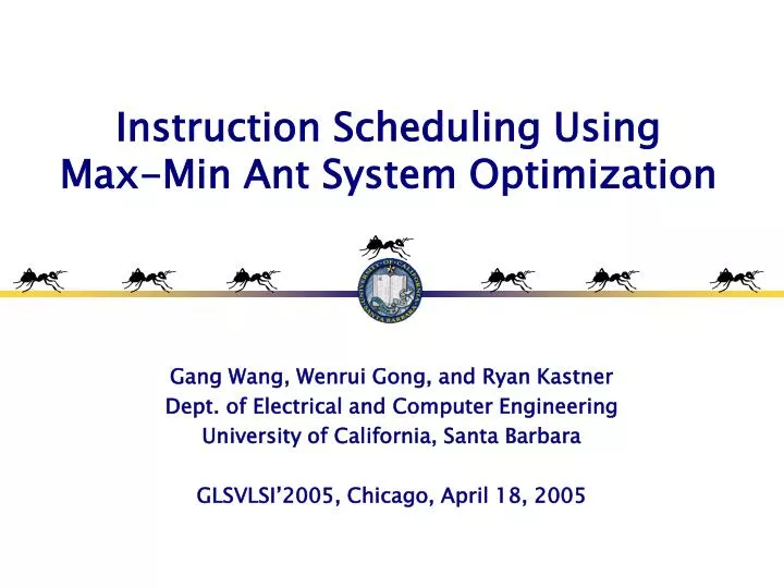 instruction scheduling using max min ant system optimization