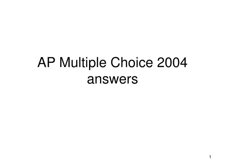 ap multiple choice 2004 answers