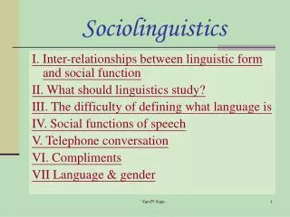 Sociolinguistics