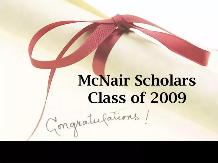 mcnair scholars class of 2009