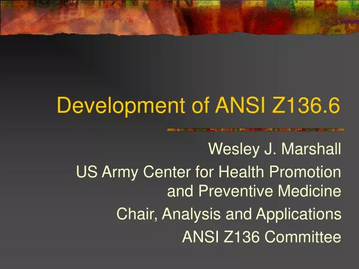 development of ansi z136 6