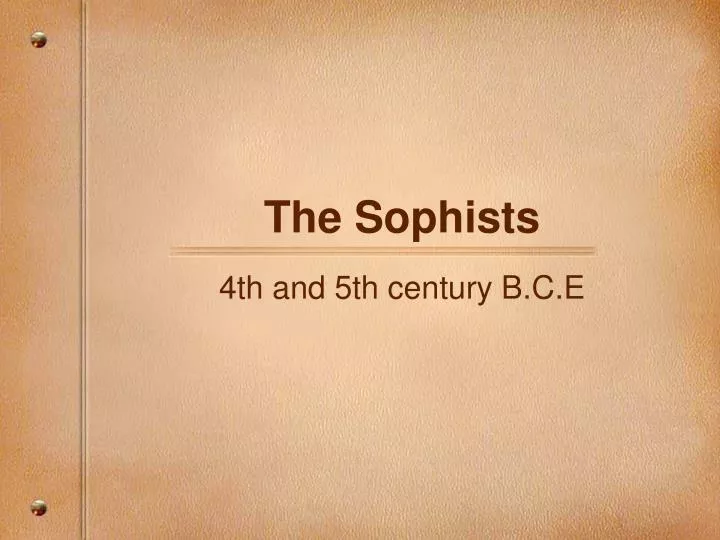 the sophists