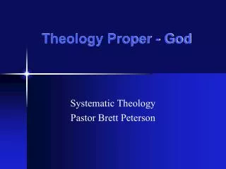 Theology Proper - God