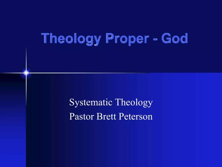 theology proper god
