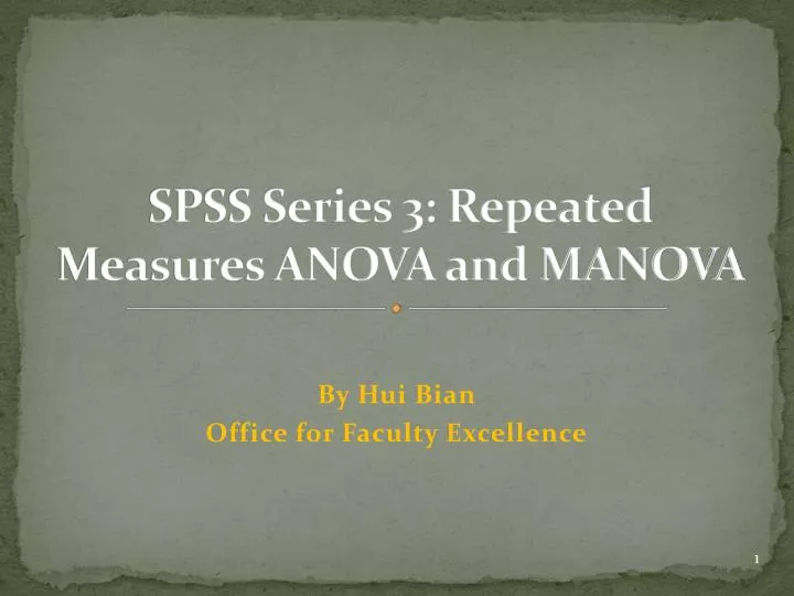 spss series 3 repeated measures anova and manova