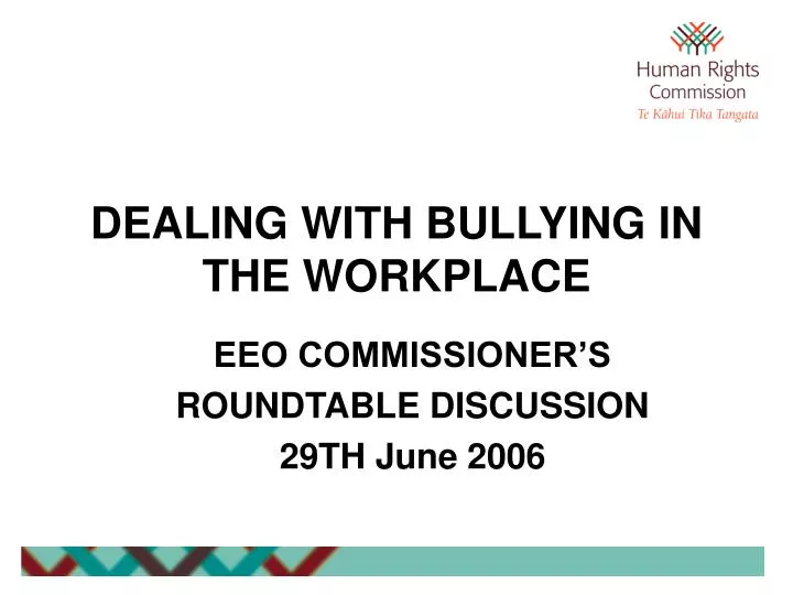 dealing with bullying in the workplace