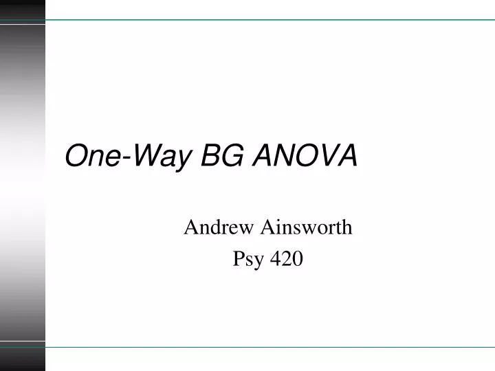 one way bg anova