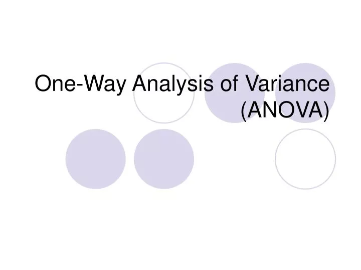 one way analysis of variance anova