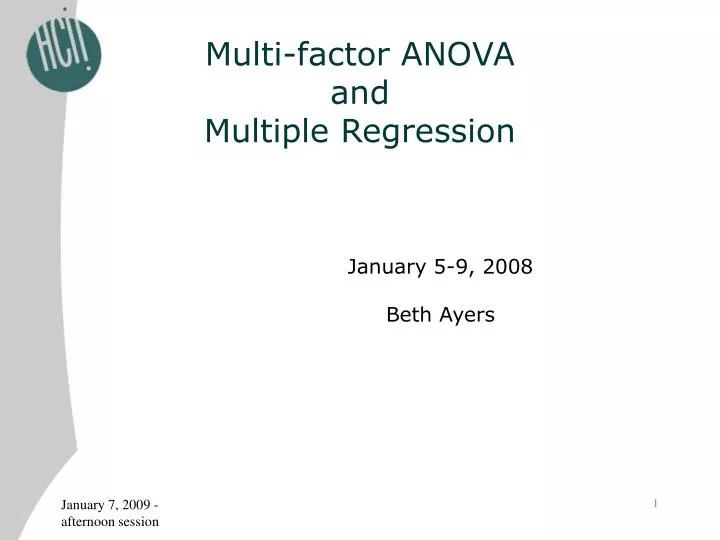 multi factor anova and multiple regression