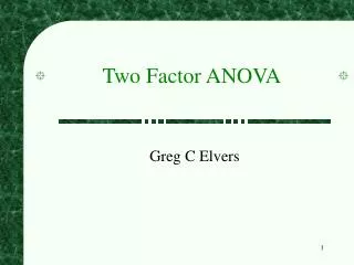 Two Factor ANOVA