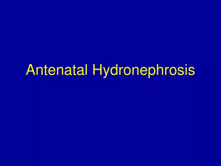 antenatal hydronephrosis