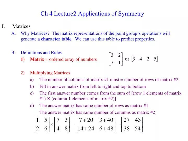 ch 4 lecture2 applications of symmetry