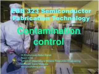 EBB 323 Semiconductor Fabrication Technology