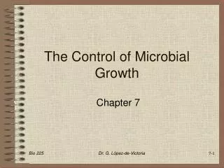 The Control of Microbial Growth