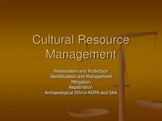 Cultural Resource Management