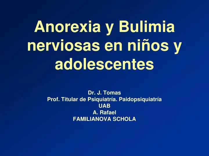 anorexia y bulimia nerviosas en ni os y adolescentes