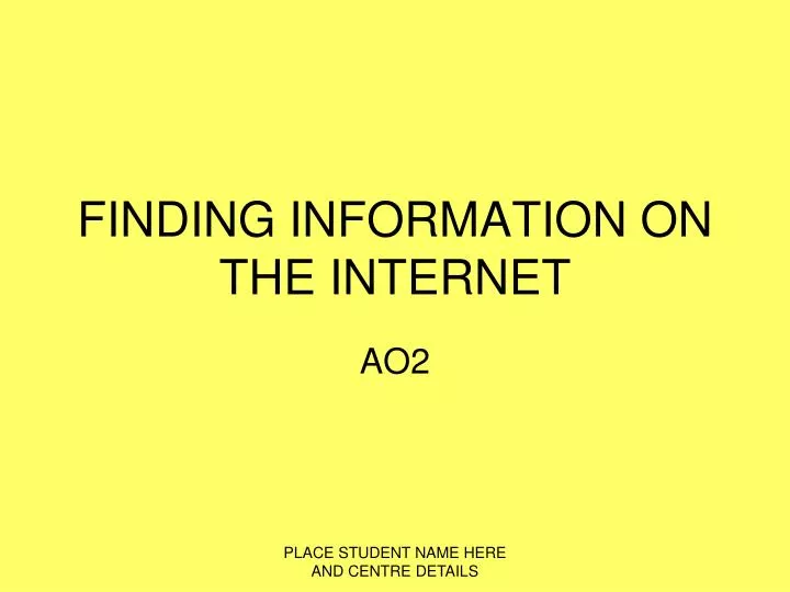 finding information on the internet