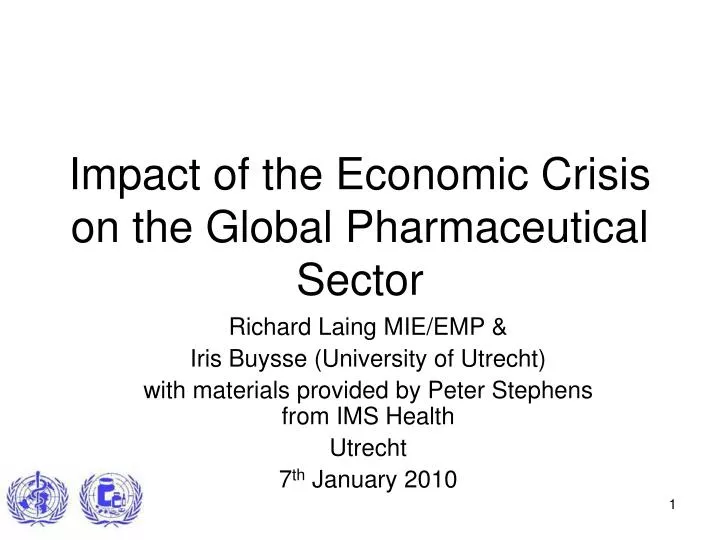 impact of the economic crisis on the global pharmaceutical sector