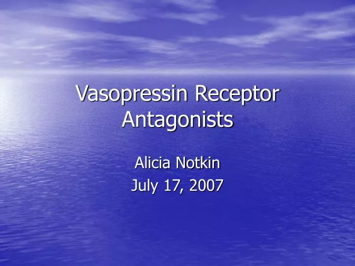 vasopressin receptor antagonists