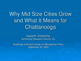 Why Mid Size Cities Grow and What It Means for Chattanooga