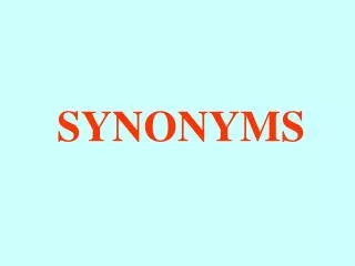 Ppt Synonyms Powerpoint Presentation Free Download Id