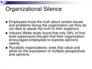 Organizational Silence