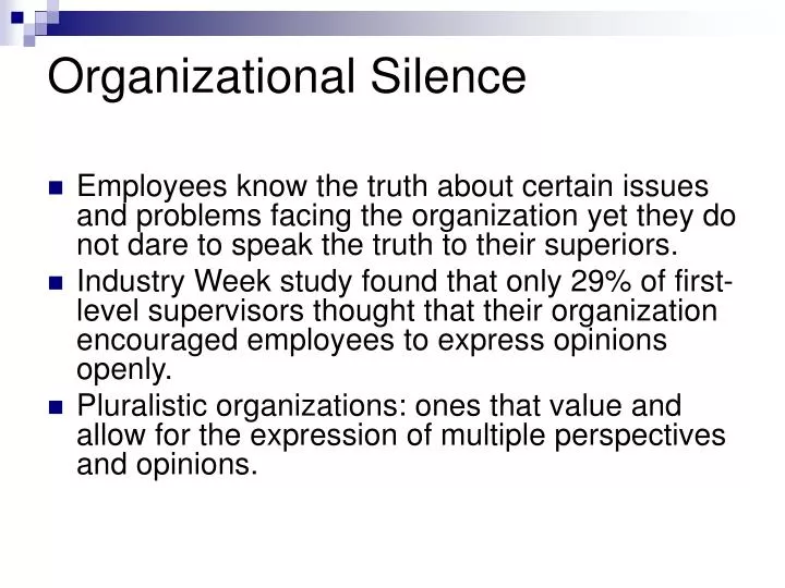 organizational silence