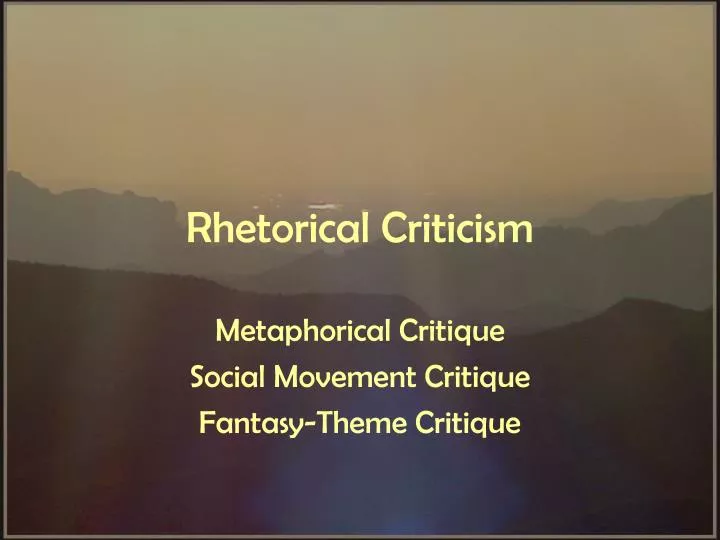 rhetorical criticism