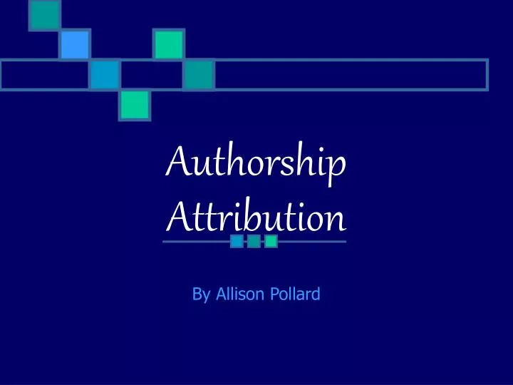 authorship attribution