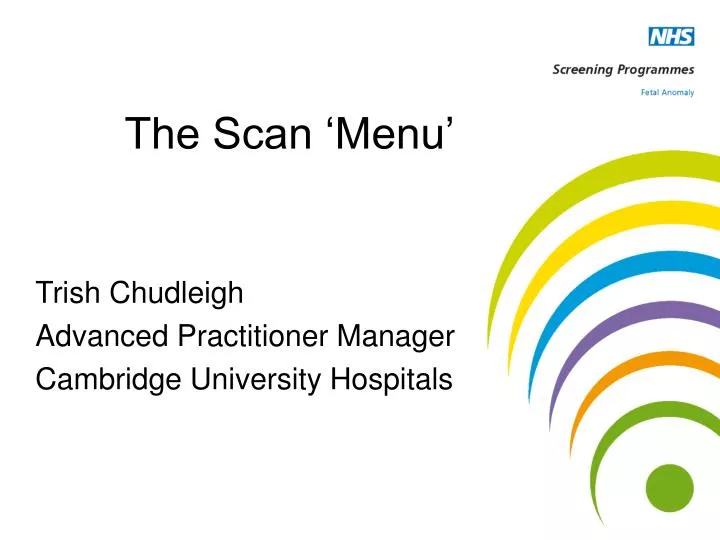 the scan menu