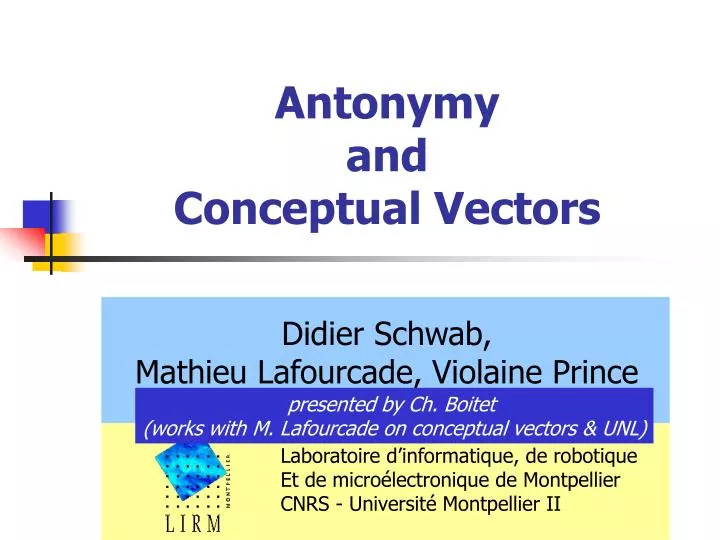 antonymy and conceptual vectors