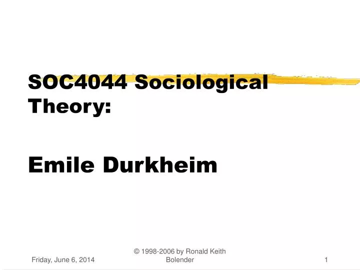 soc4044 sociological theory emile durkheim