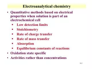 Electroanalytical chemistry