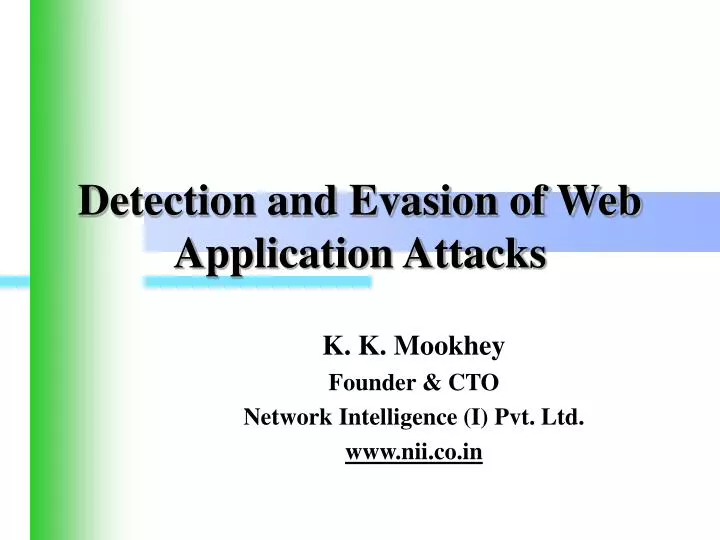 detection and evasion of web application attacks